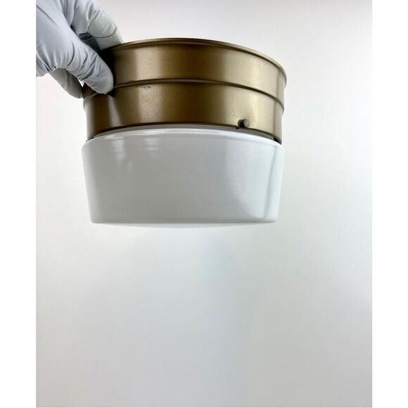 Vintage Lite Trend Milk Glass Globe Ceiling Light Shade & Fixture Incandescent - Picture 2 of 12